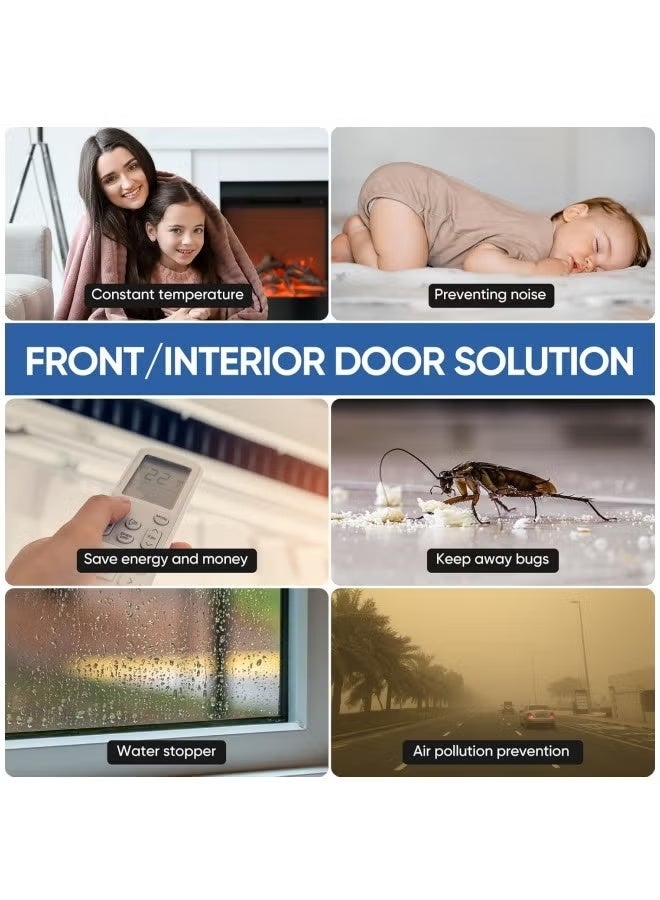 MANBO 100cm Brown Door Bottom Draft Stopper, Wind Dust Noise Weather Stripping, Heat Sound Insulation Seal Strip with Insect Barrier for Indoor Outdoor Use - Image 3